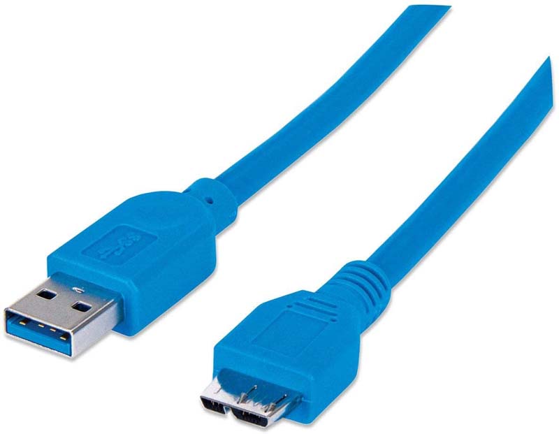 Cable USB 3.0 Azul para Disco Duro Externo 1m Manhattan 325417 - Millenium  Computer Systems